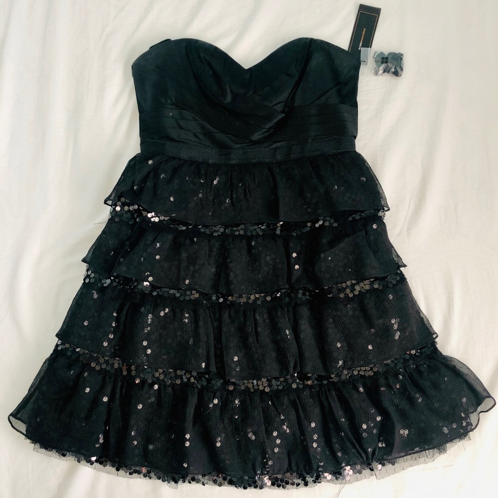 BCBG Black Sequin Dress Size 8